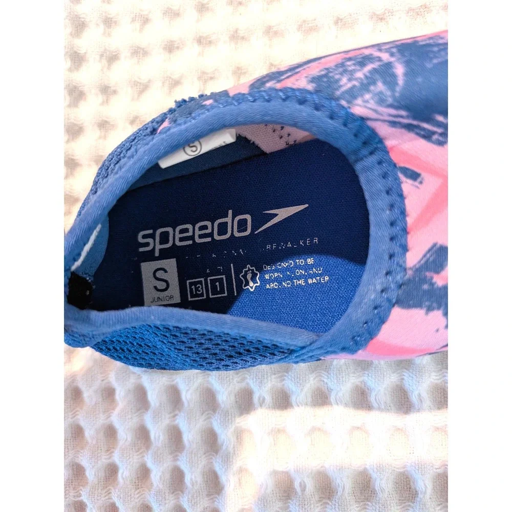 Speedo Kids Water Shoes Pink Blue Slip On Swim Pool Beach Shoes Size 13-1 S